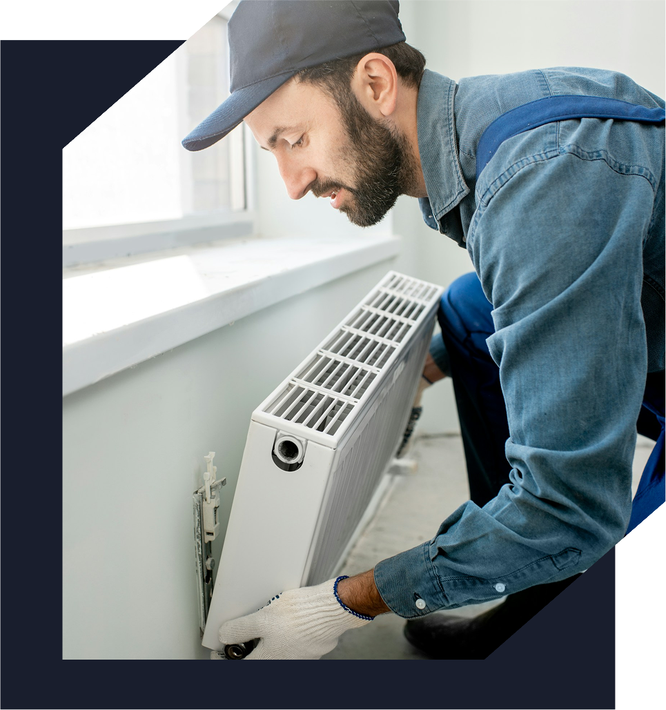 Man fixing air conditioner